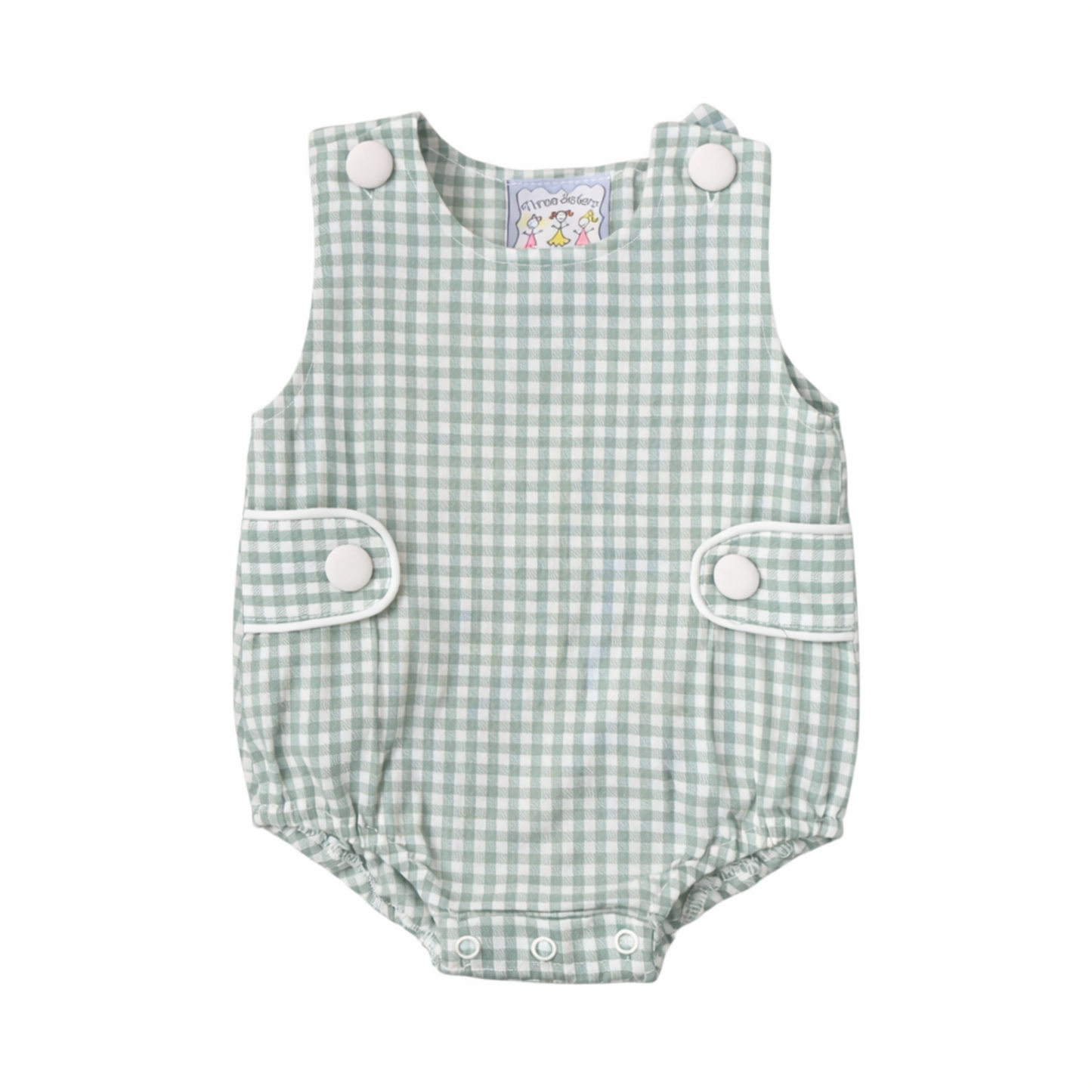 Teal Gingham Boy Bubble