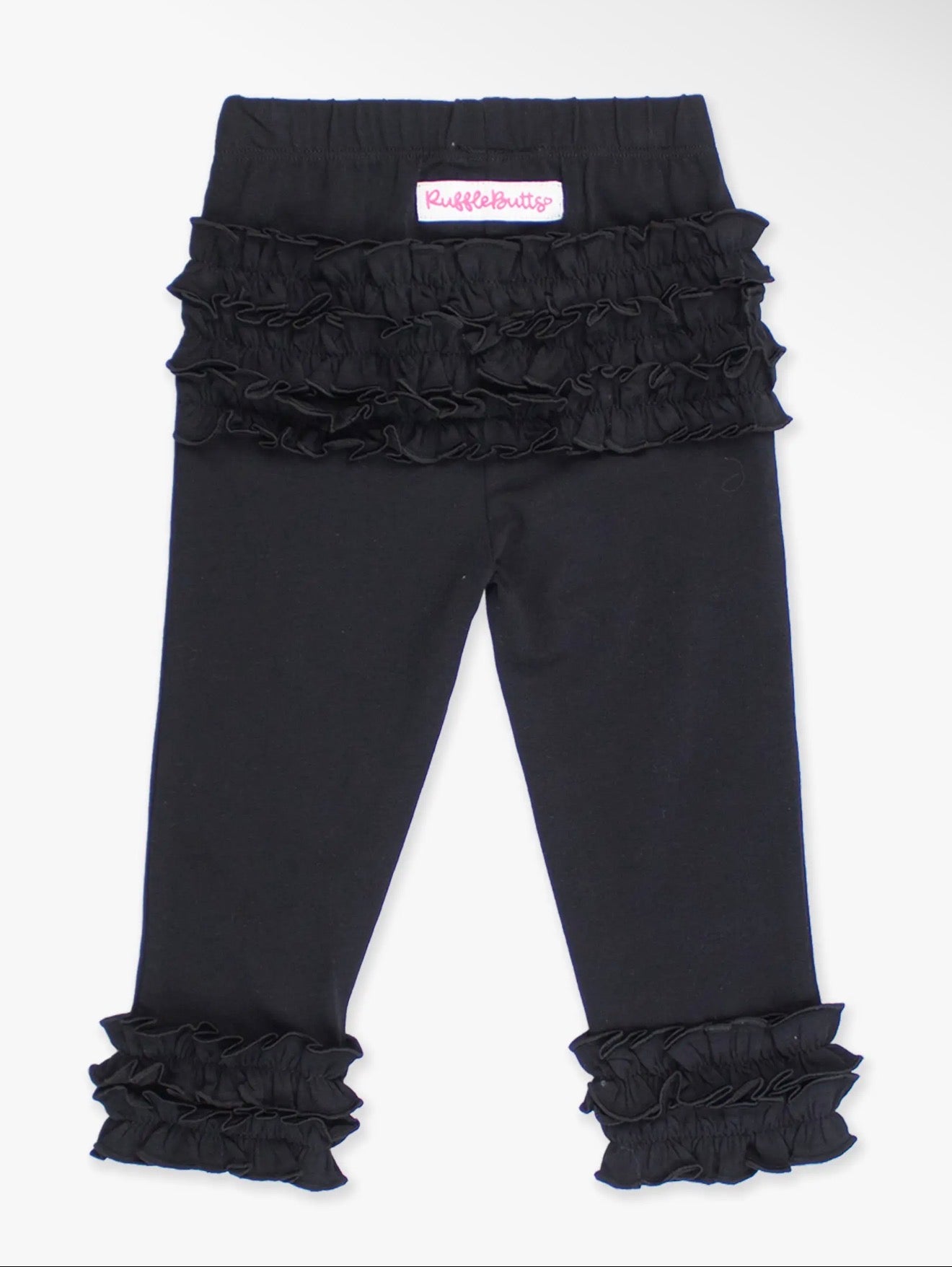 Black Leggings- Ruffled Rear + Ankle