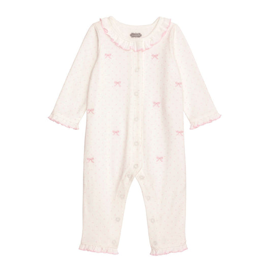Embroidered Bow One-Piece