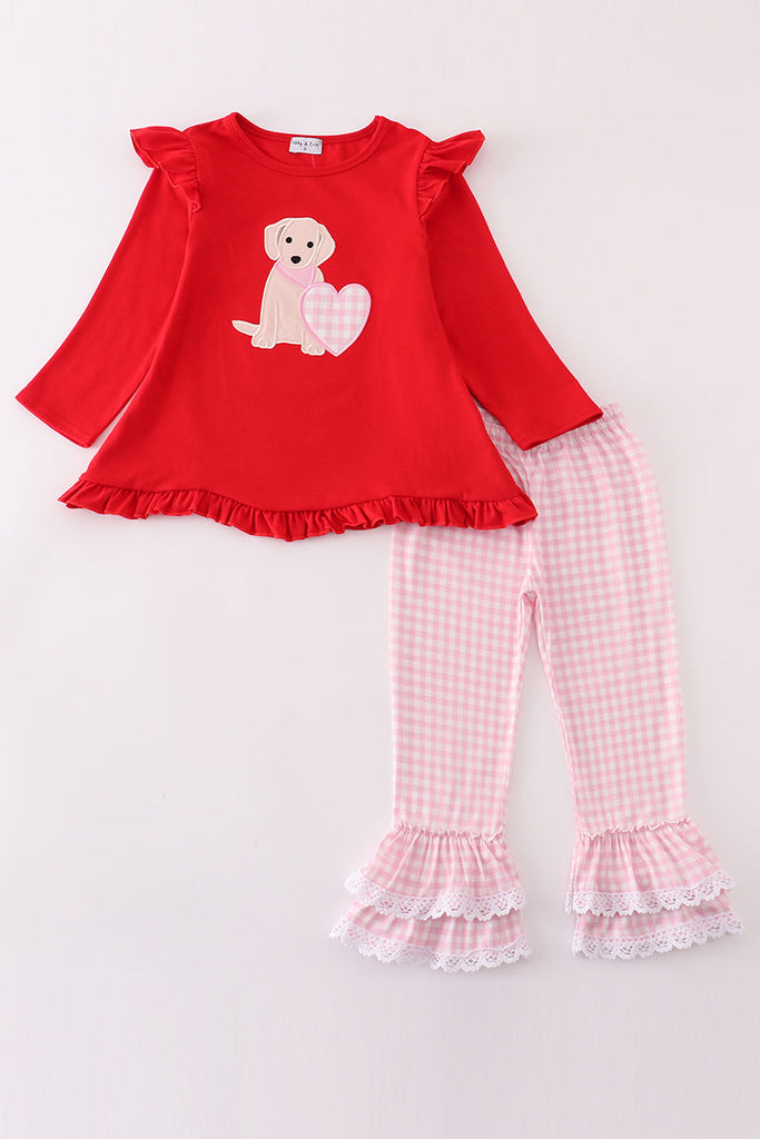 Love Puppy Girl Appliqué Set