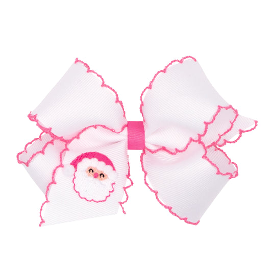 Pink Santa Moonstitch Edge Bow