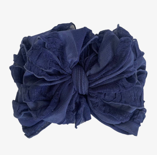 Navy Ruffle Headband