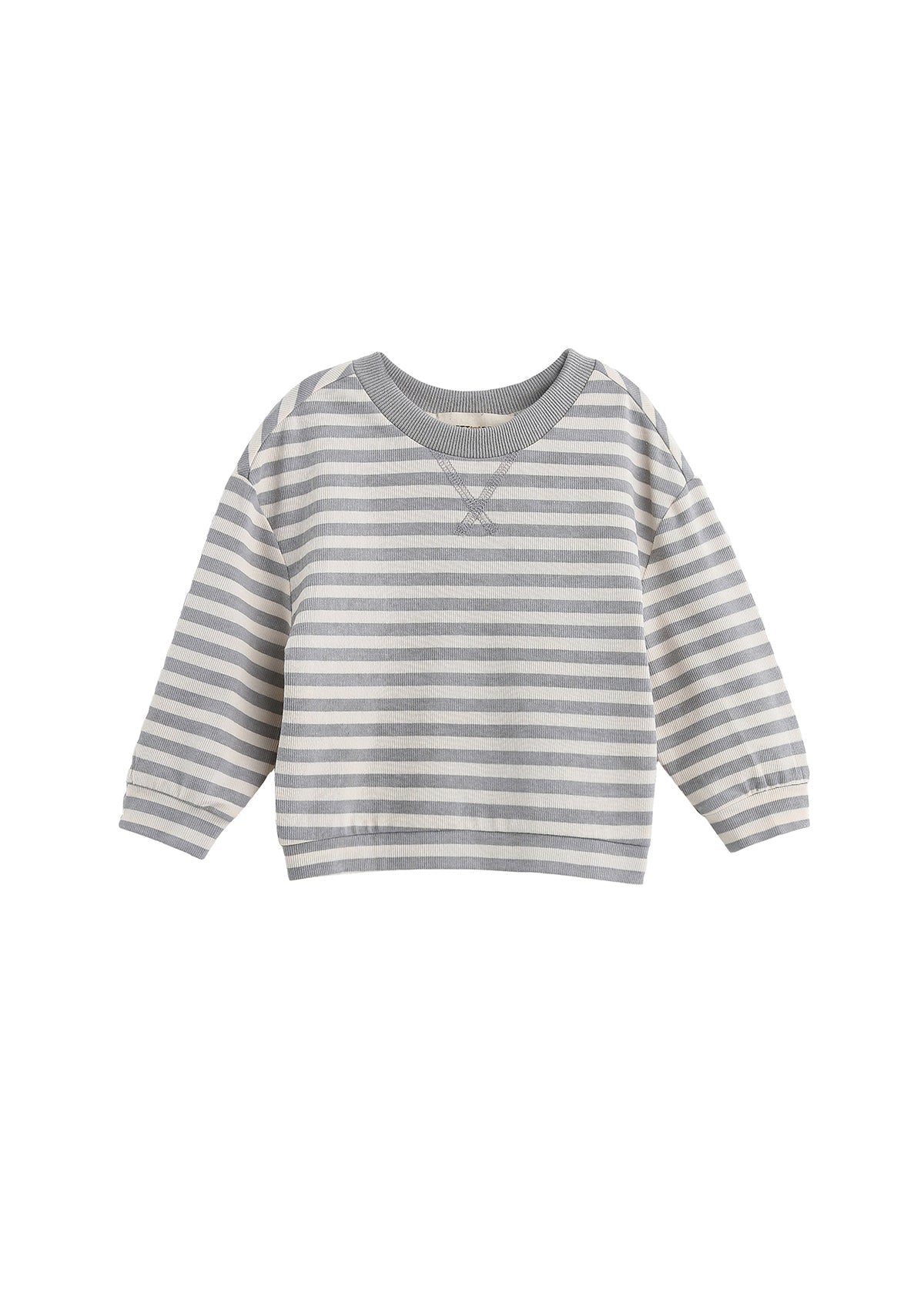 Ethan Long Sleeve Striped Ribbed Crewneck