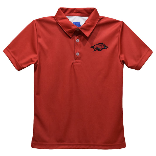 Arkansas Razorbacks Embroidered Red Polo