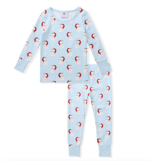 Blue Butterknit Santa 2pc Pajama