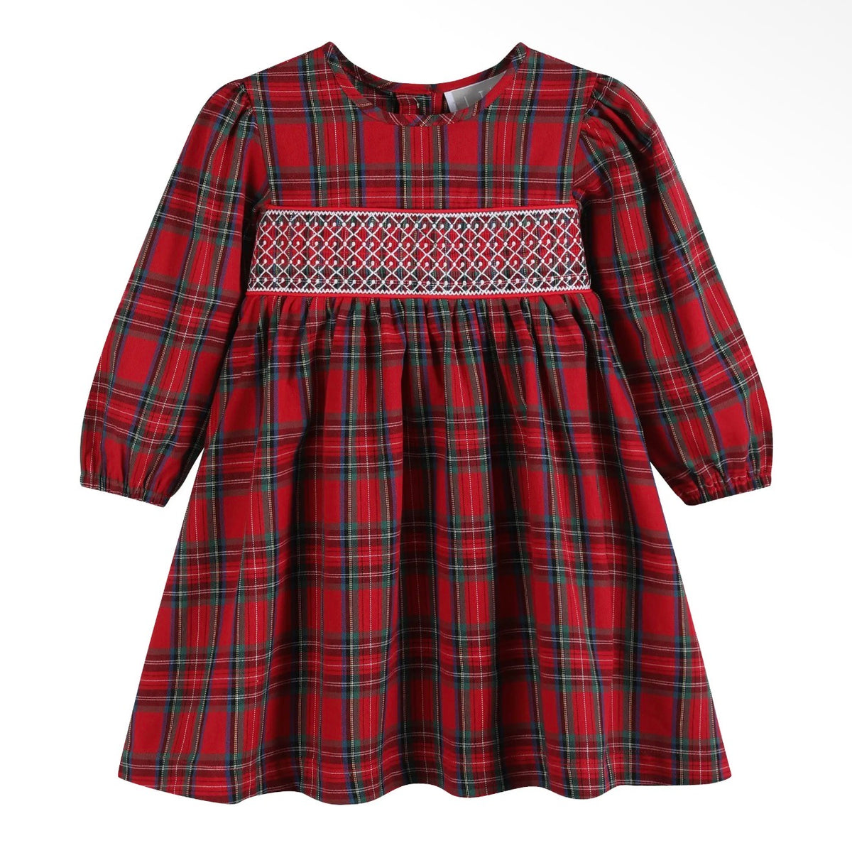 Red & Green Christmas Plaid Smocked Dress