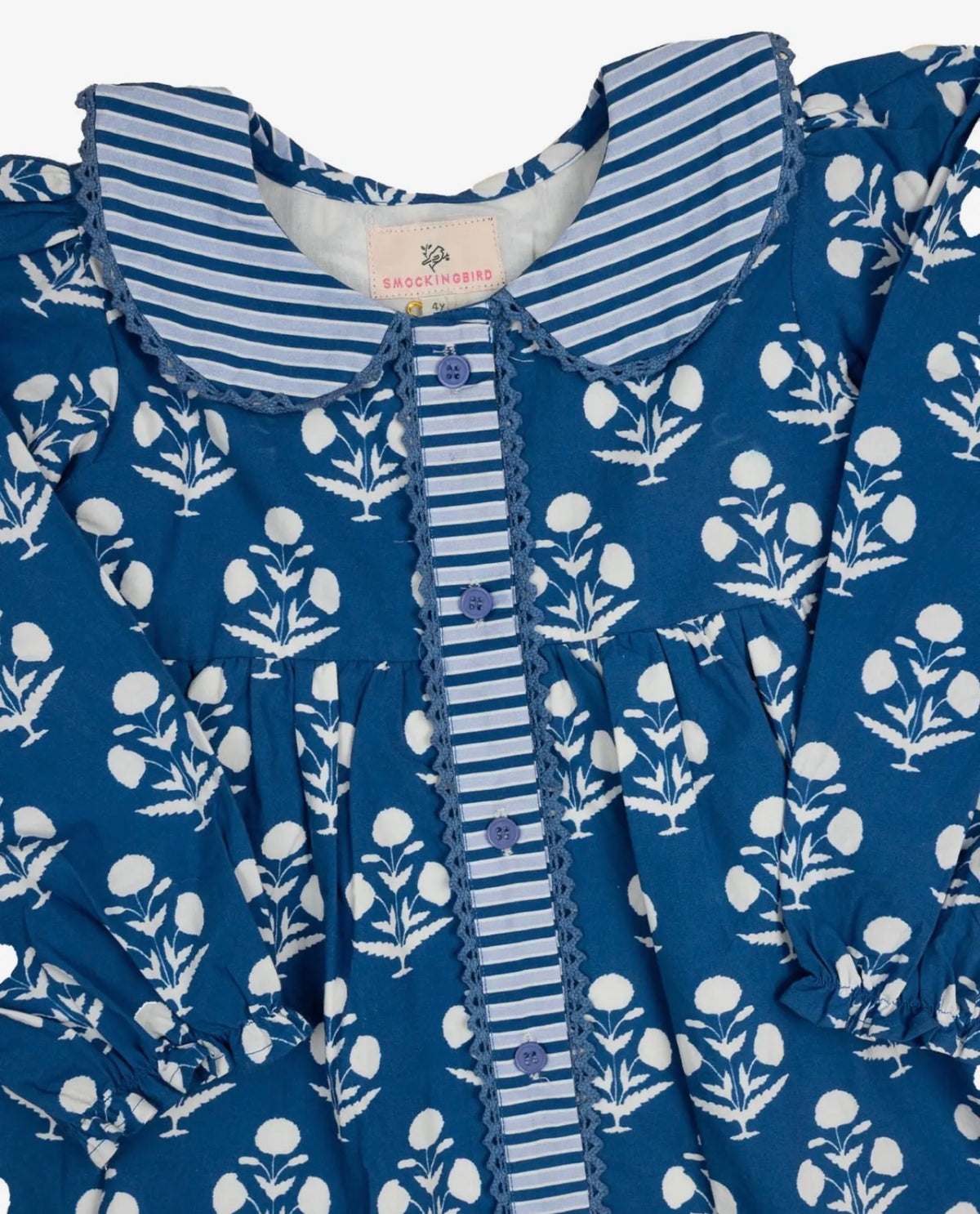 Midnight Bloom Block Print Dress