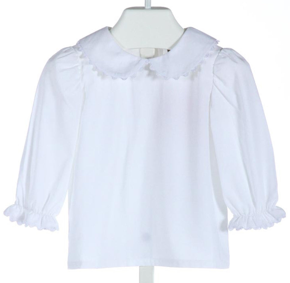 White Long Sleeves Ric Rac Shirt