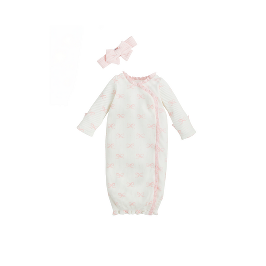 Bow Ruffle Gown Set