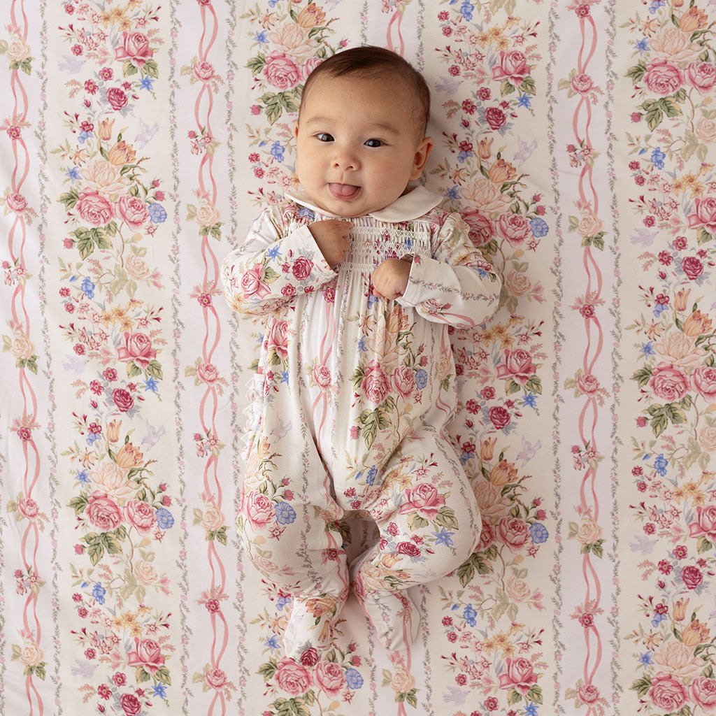 Janey Smocked Ruffled Footie