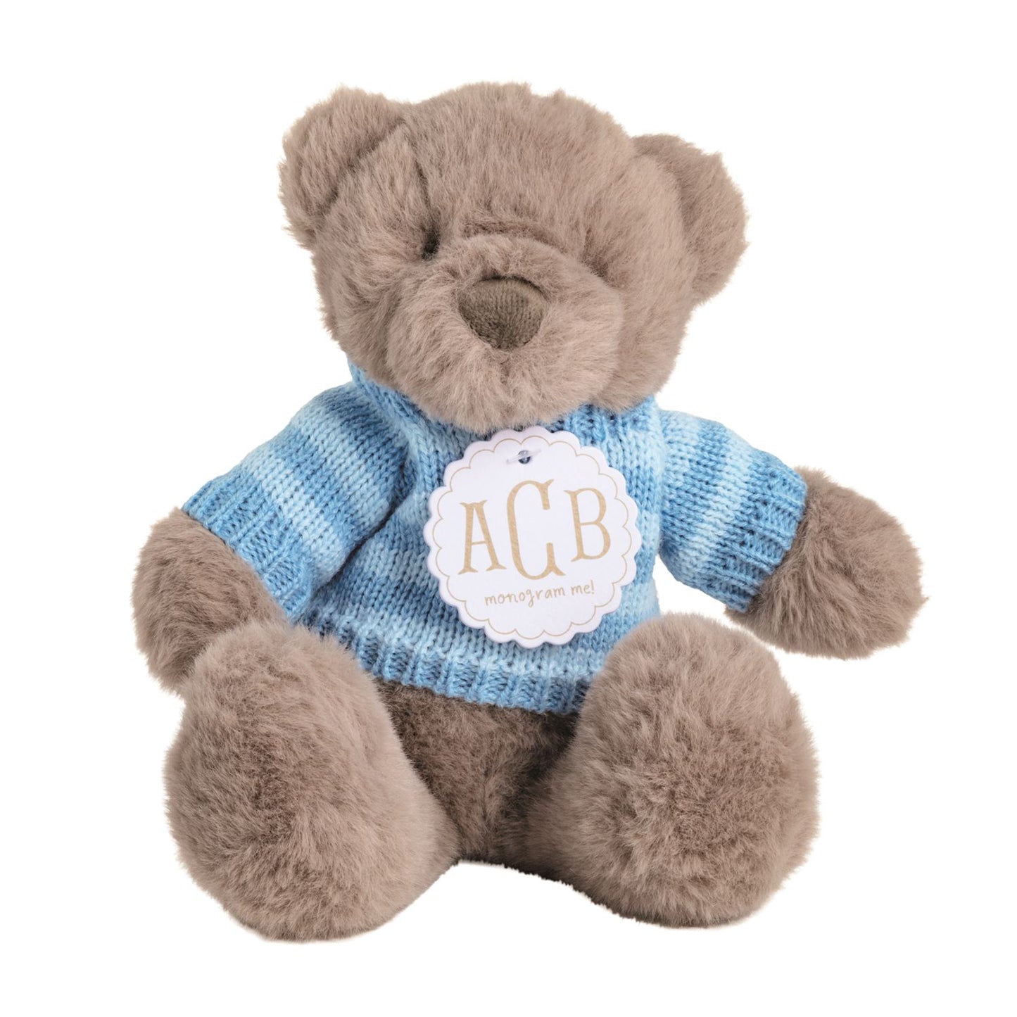 Stripe Monogram Plush Bear