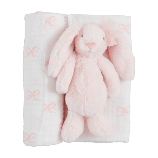 Bow Swaddle + Rattle Set