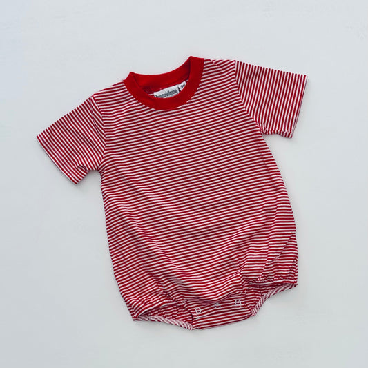 Red Stripe Knit T-Shirt Bubble