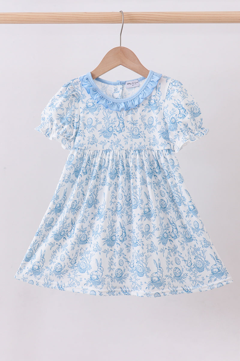 Evelyn Blue Bunny Ruffle Dress