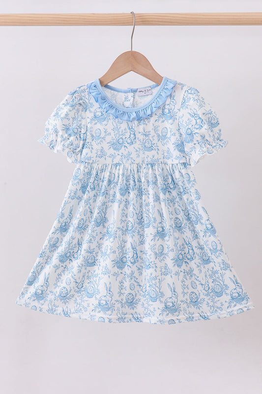 Evelyn Blue Bunny Ruffle Dress