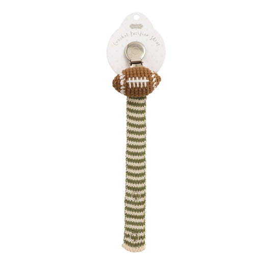 Football Crochet Paci Clip