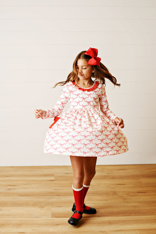 Bow Pocket Twirl Dress