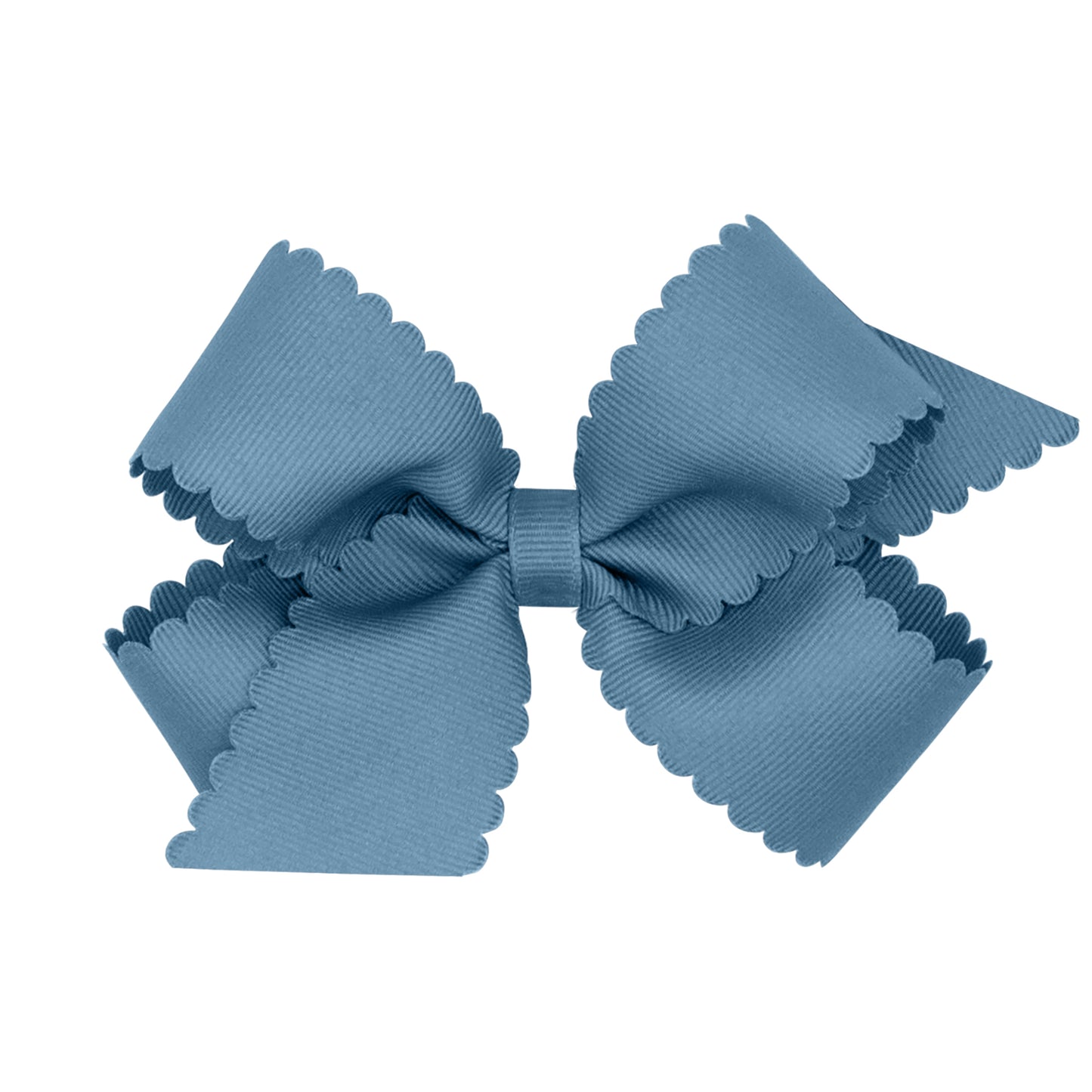 Denim Scalloped Edge Bow