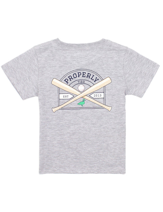 Baseball Shield SS Light Heather Grey