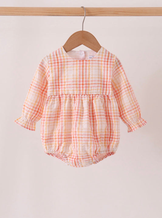 Peach Harvest Plaid Bubble