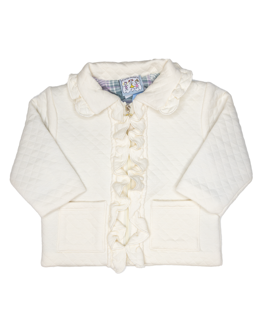 Cream Quilted Ruffle Rudy Jacket