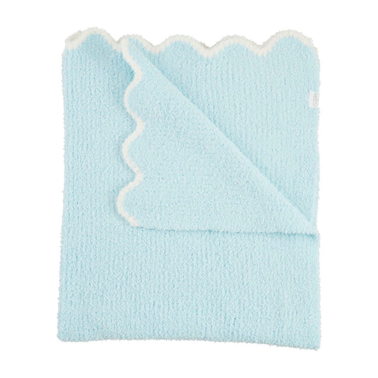 Blue w/White Trim Scallop Chenille