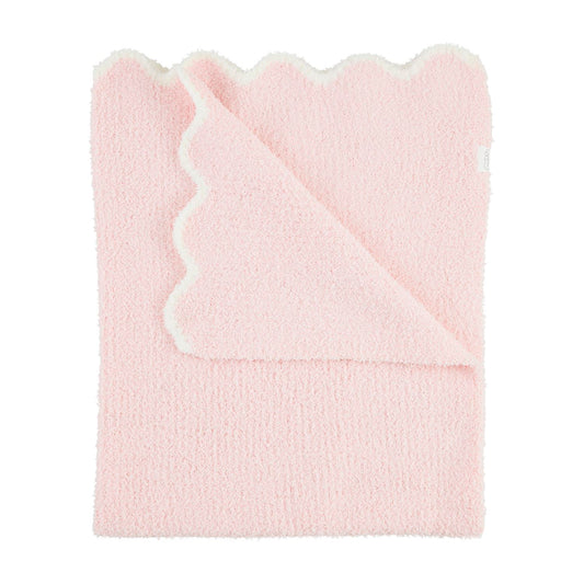 Pink w/White Trim Scallop Chenille