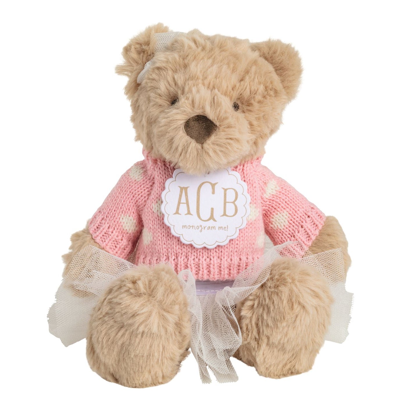 Polka Dot Monogram Plush Bear