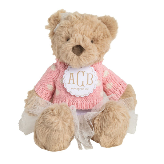 Polka Dot Monogram Plush Bear