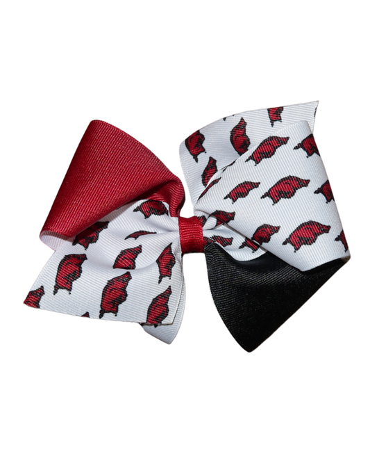 Arkansas Color Block and Print Bow