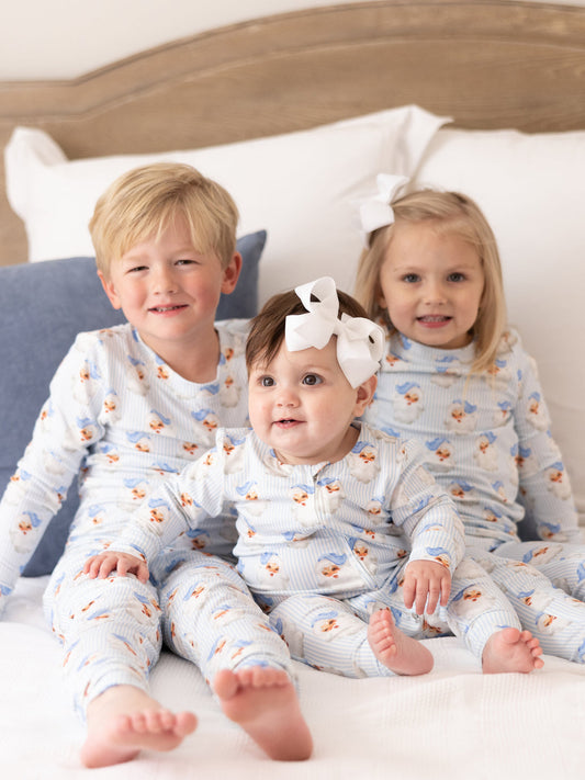 Santa Baby Blue 2pc Pajama Set