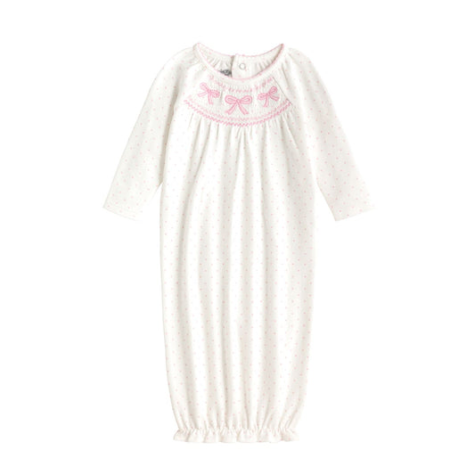 Pink Bow Bliss Smocked Gown