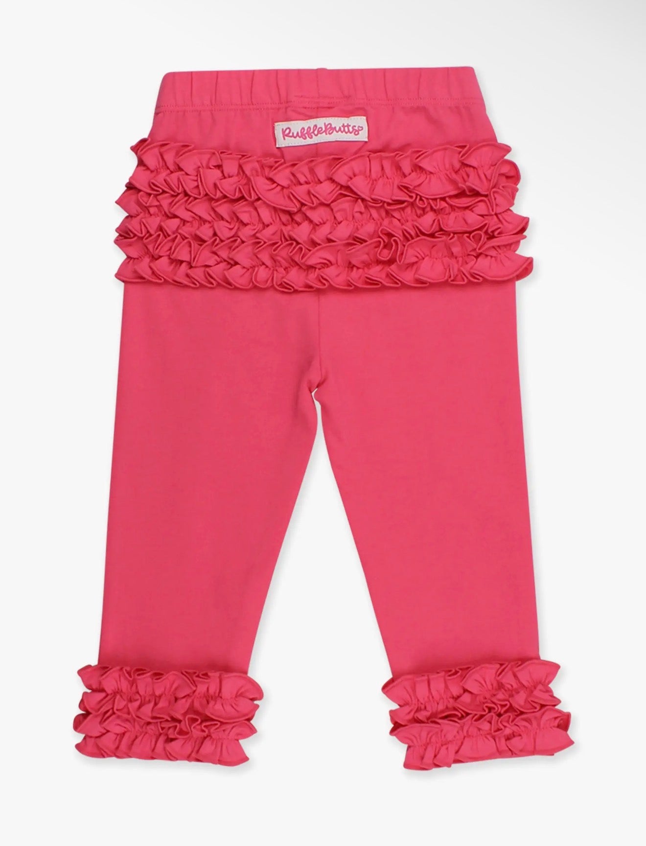 Hot Pink Leggings- Ruffled Rear + Ankle