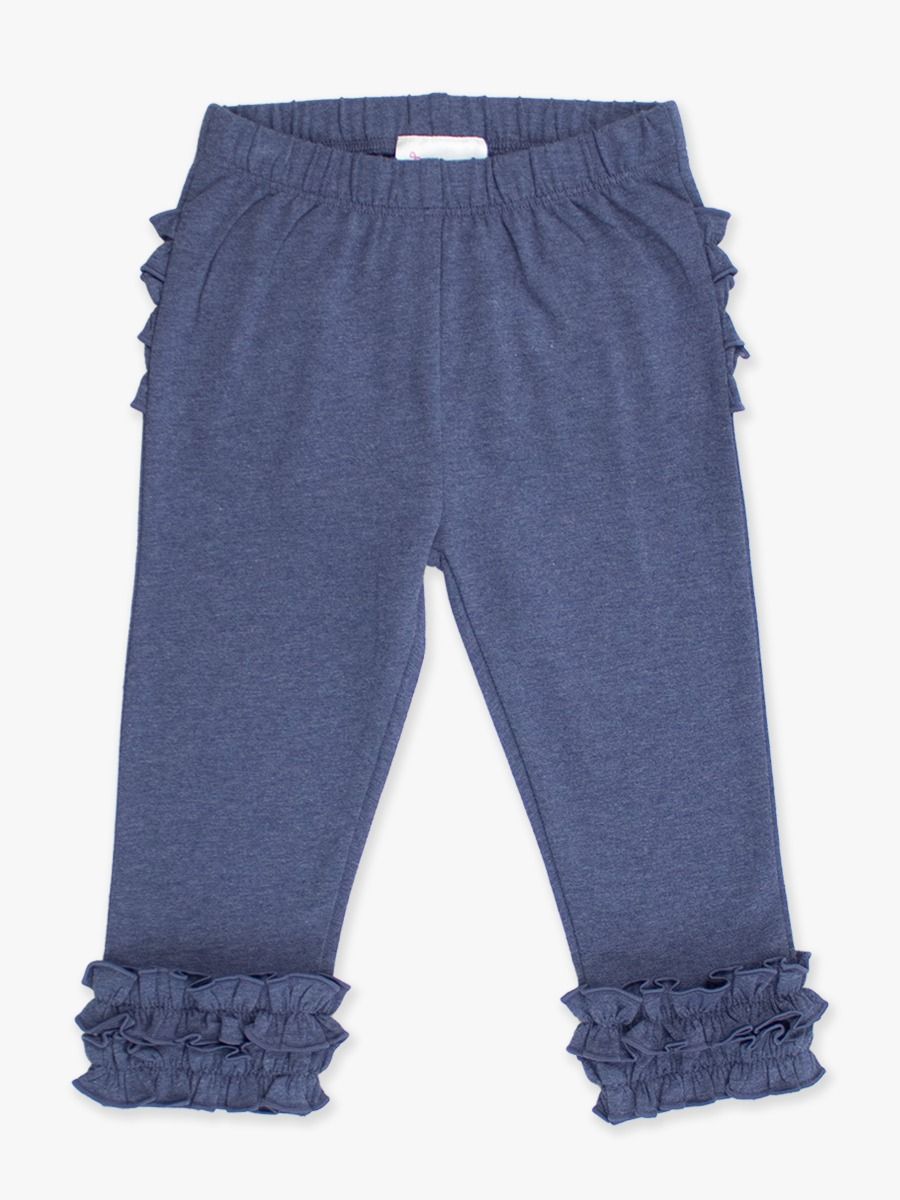 Faux Denim Leggings- Ruffled Rear + Ankle