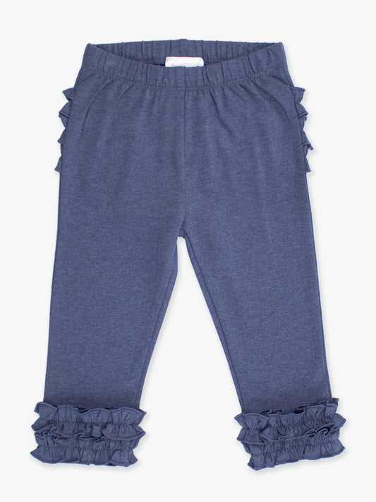 Faux Denim Leggings- Ruffled Rear + Ankle
