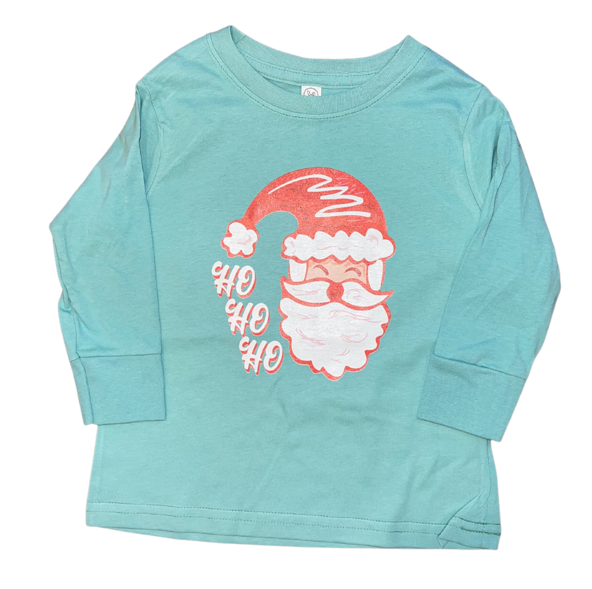 Santa Ho Ho Ho Teal LS