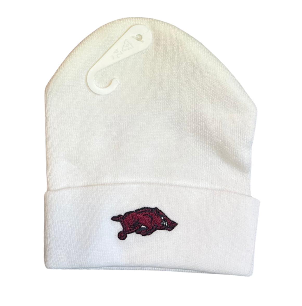 Razorback White Knit Cap