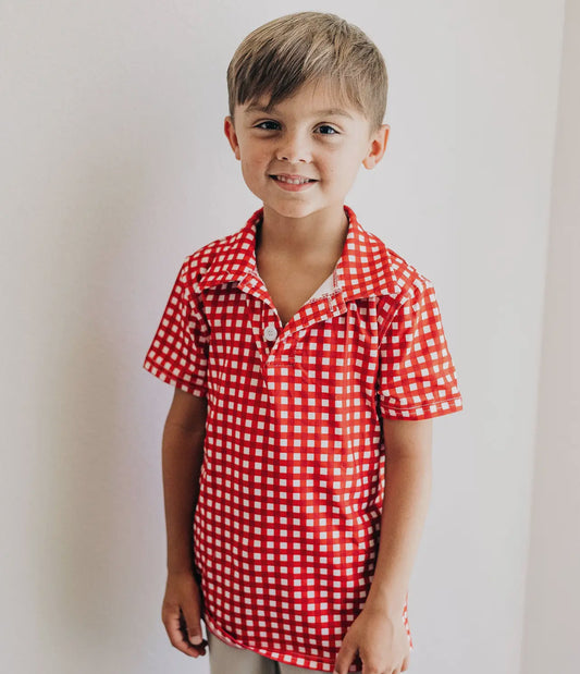 Red Gingham Polo