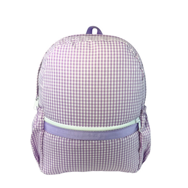 Lilac Gingham Medium Backpack w/ Pocket