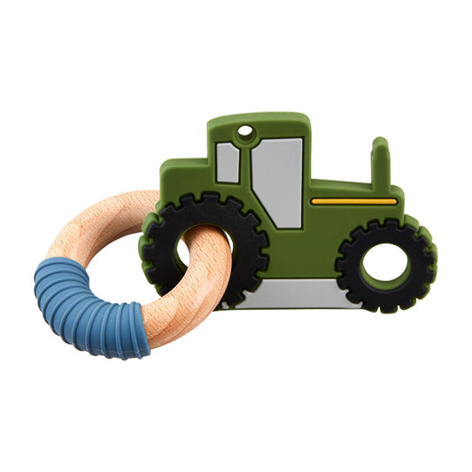 Green Tractor Silicone Teether