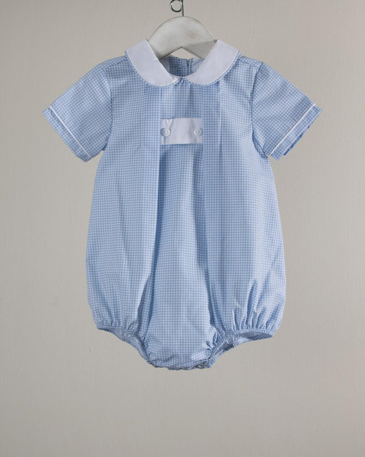 Light Blue Gingham Wyatt Bubble