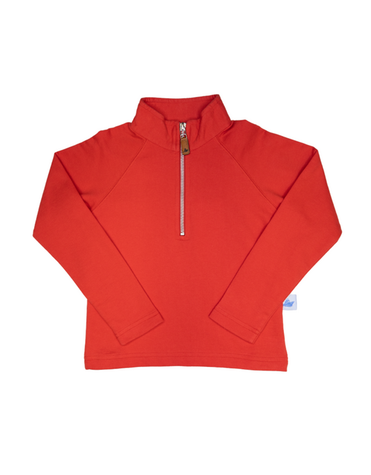 1/4 Zip Red Knit Pullover
