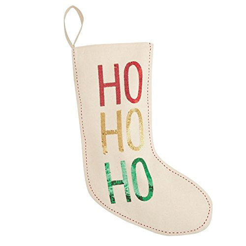 Ho Ho Ho Sequin Christmas Stocking