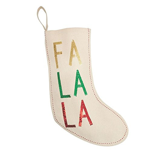 Fa La La Sequin Christmas Stocking