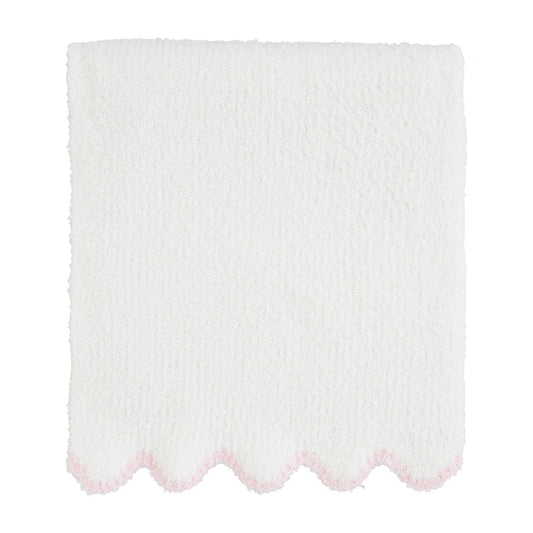 Pink Scallop Chenille Blanket