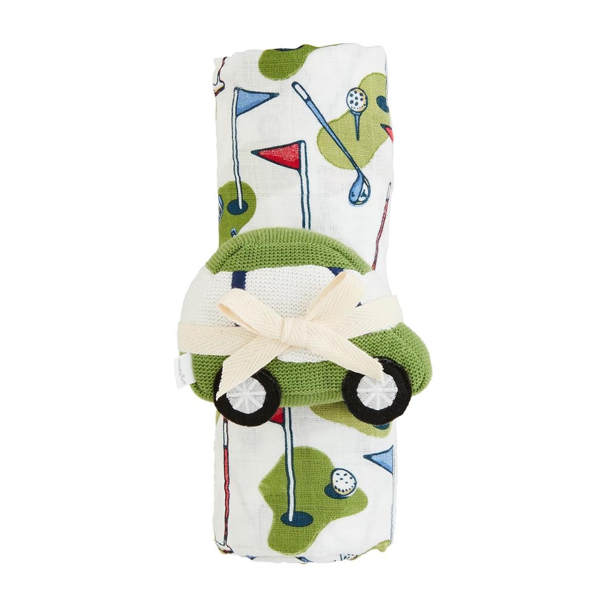 Golf Swaddle & Rattle Set