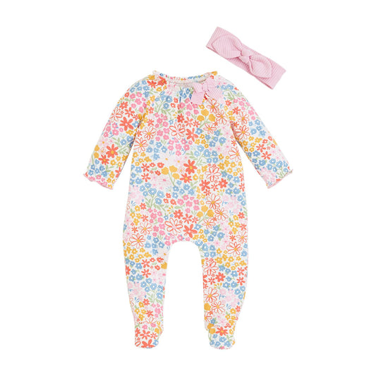 Rainbow Ditsy Floral Sleeper Set