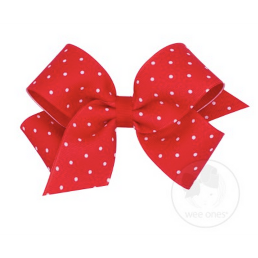 Red Tiny Dot Overlay Bow