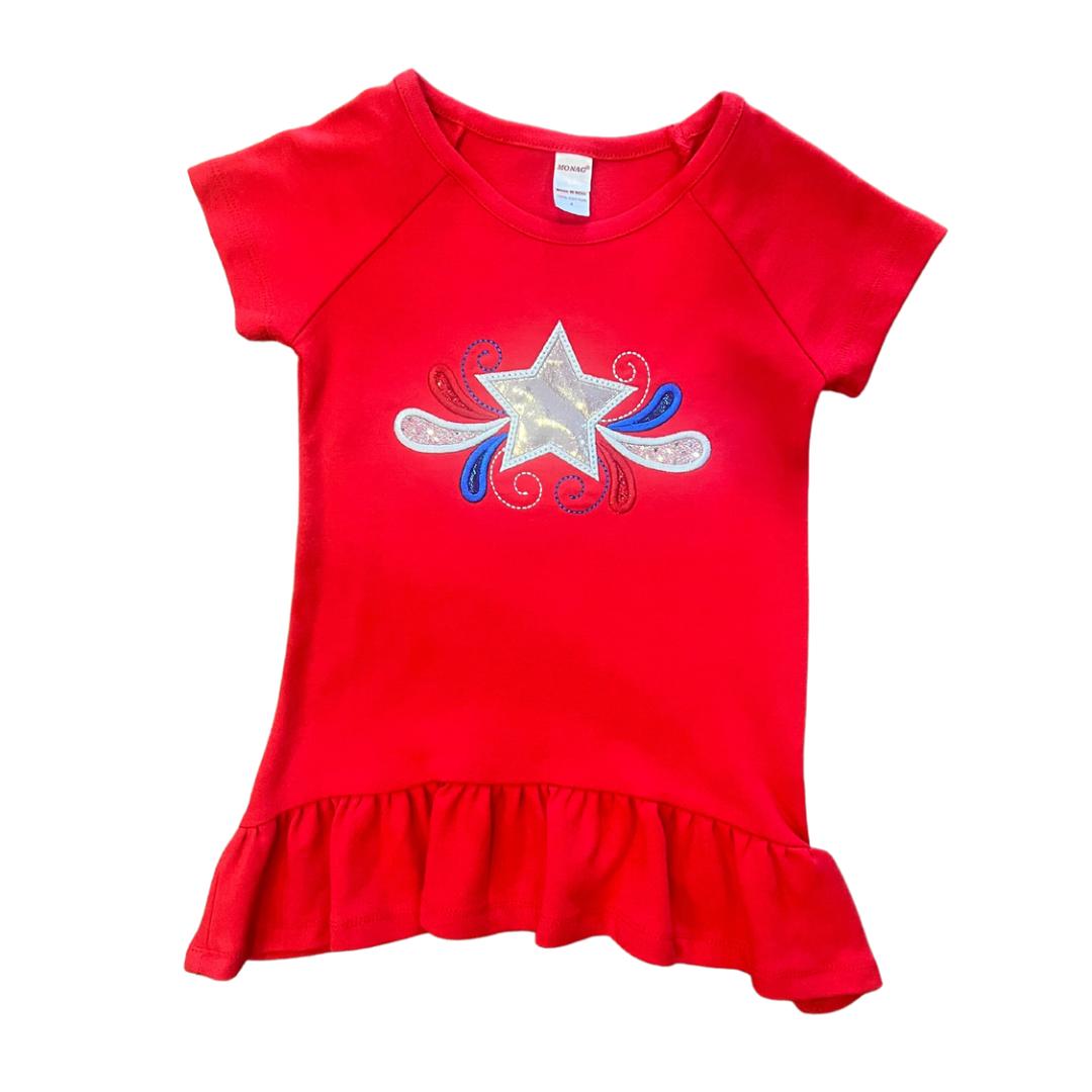 Sparkle Star Ruffle Tee