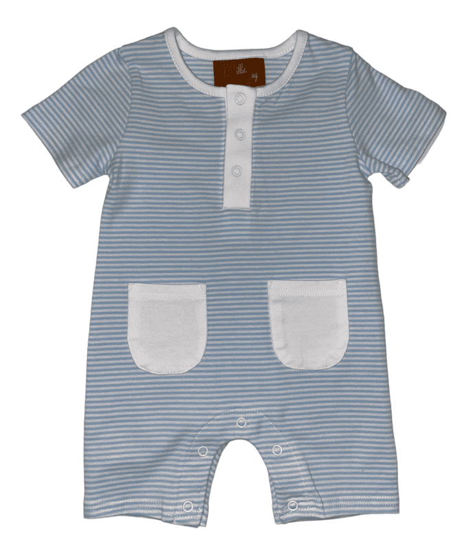 Caden Blue Stripe Romper